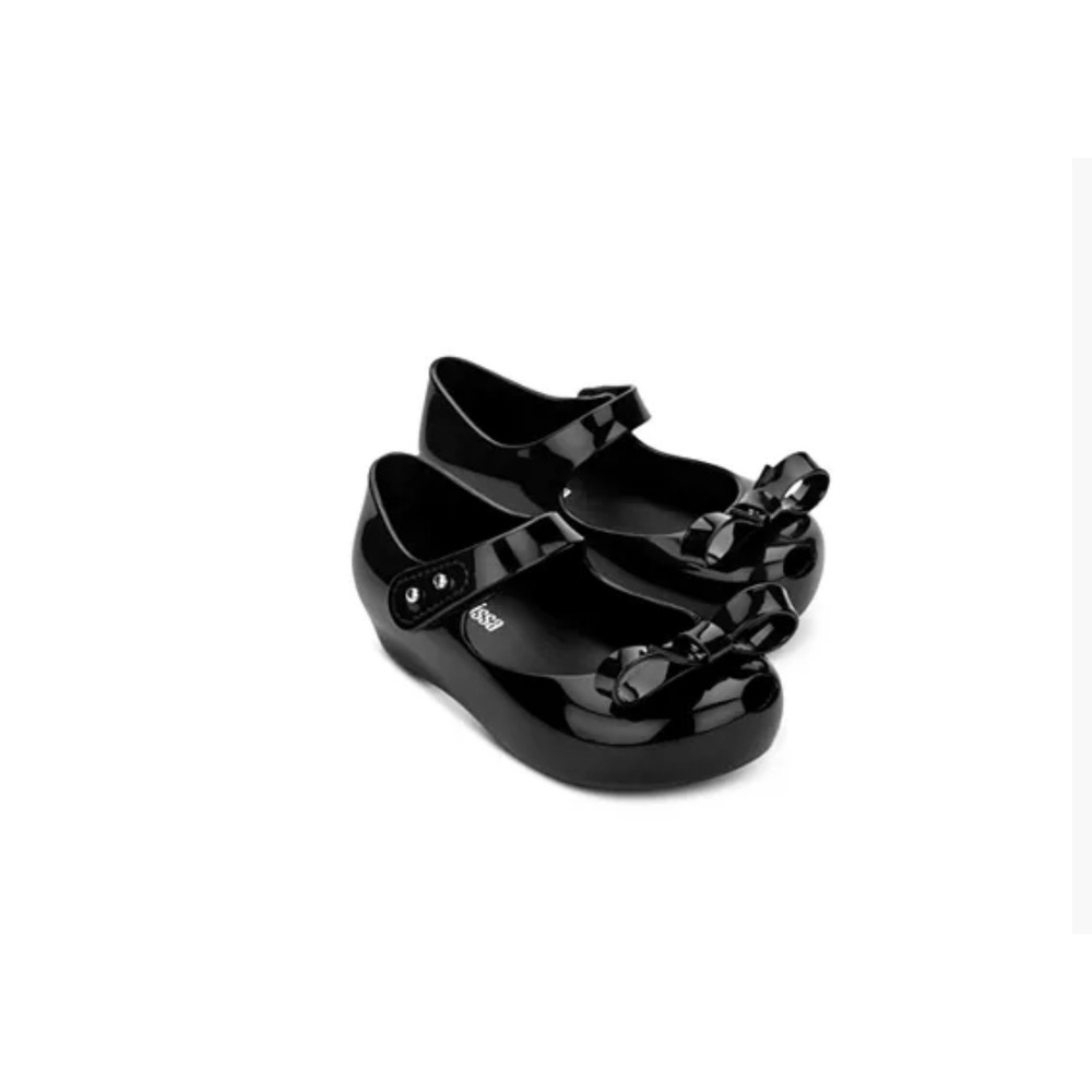 Mini Melissa Ultragirl Black Jelly Bow Mary Jane Shoes Kids Size 6 USA Vegan